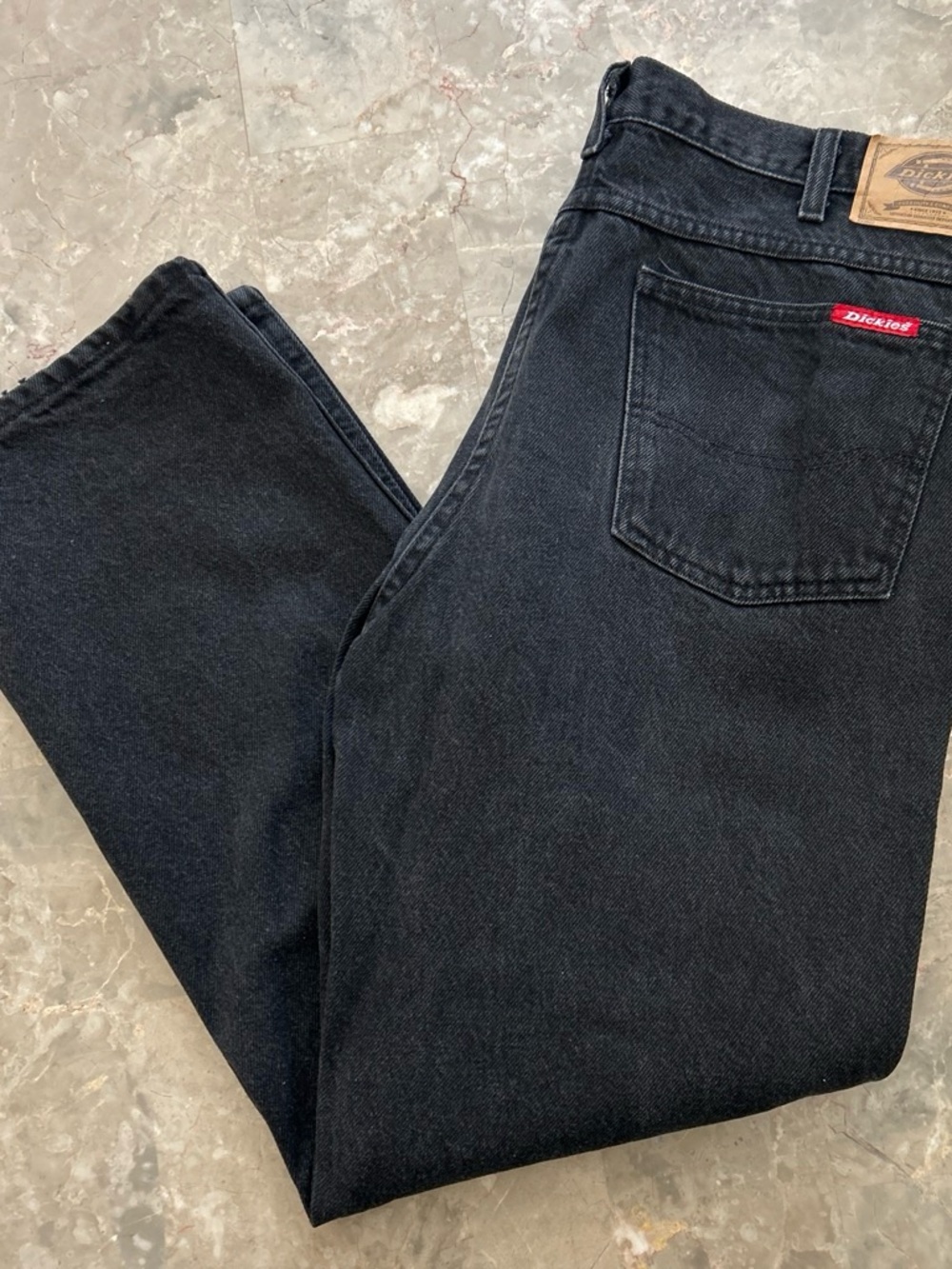 Vintage 2000s Dickies Black Denim Jeans 36x29 Straight Leg Work Pants - Picture 3 of 6